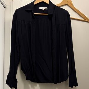 Navy Uniqlo Ines de la Fressange Button-Down Shirt for Women